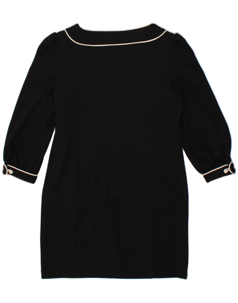 NEXT Womens 3/4 Sleeve Sheath Dress UK 10 Small Black Polyester Vintage Next and Second-Hand Next from Messina Hembry 