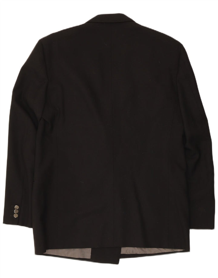 Reda Mens Double Breasted Blazer Jacket IT 50 Large Black Virgin Wool