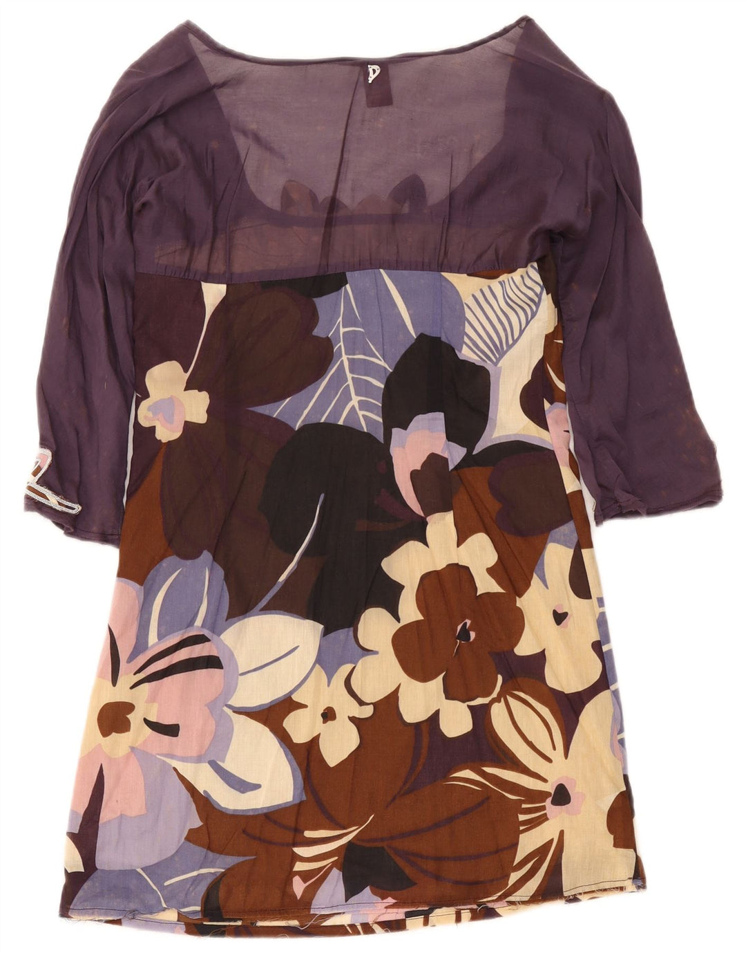 Dondup Womens 3/4 Sleeve Shift Dress IT 44 Medium Multicoloured Floral