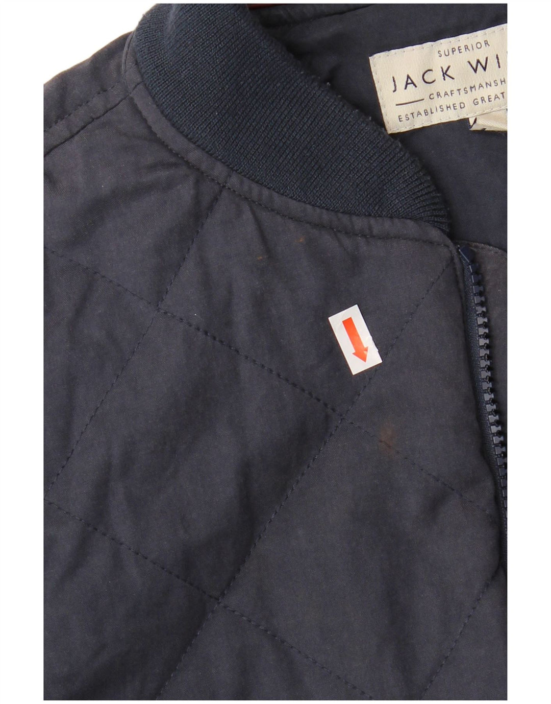 JACK WILLS Mens Bomber Jacket UK 36 Small Navy Blue Cotton