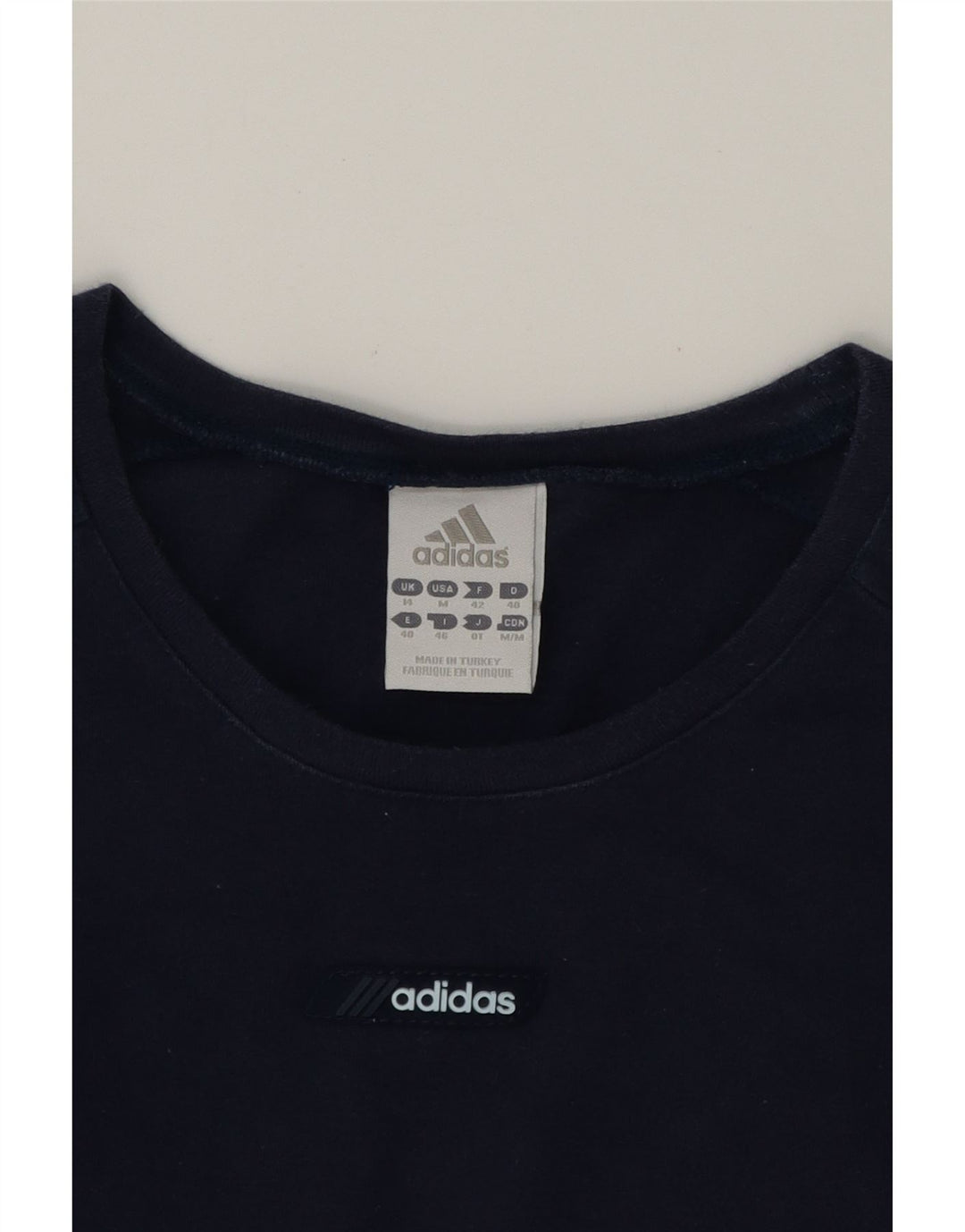 ADIDAS Womens T-Shirt Top UK 14 Medium  Navy Blue Cotton Vintage Adidas and Second-Hand Adidas from Messina Hembry 