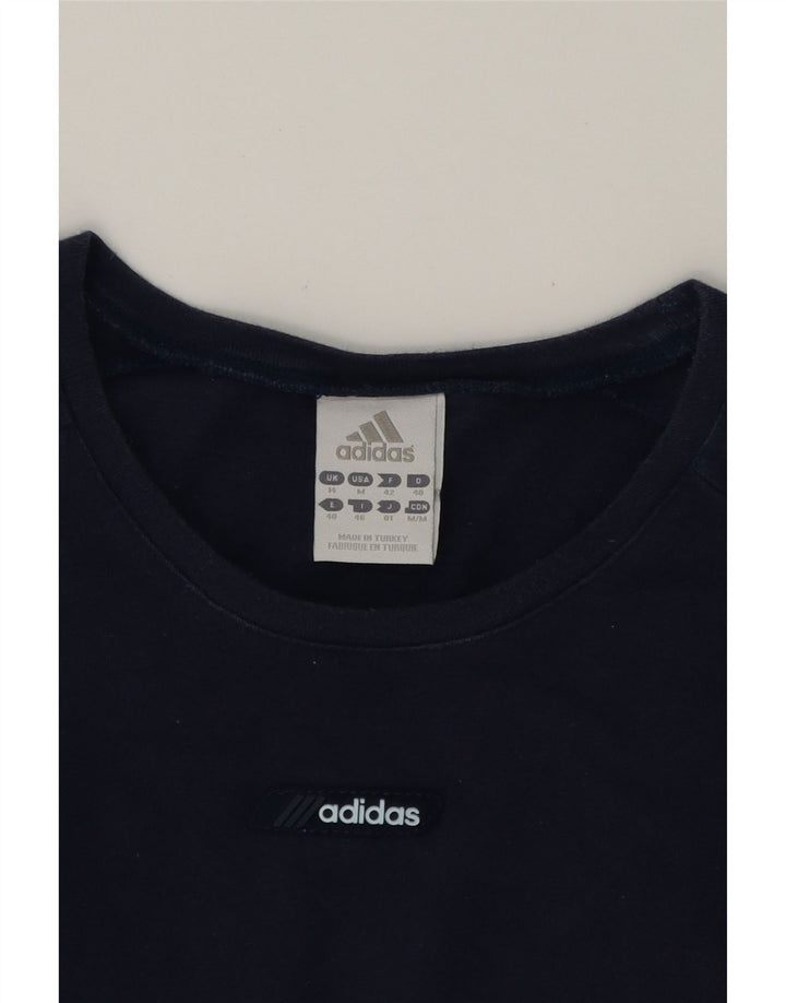 ADIDAS Womens T-Shirt Top UK 14 Medium  Navy Blue Cotton Vintage Adidas and Second-Hand Adidas from Messina Hembry 