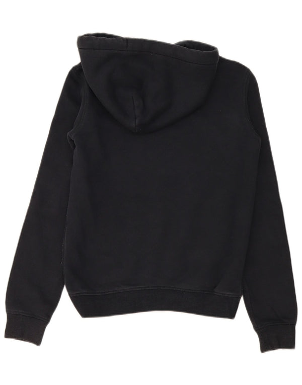 Jack Wills Womens Graphic Oversized Hoodie Jumper UK 4 XS Black Cotton
