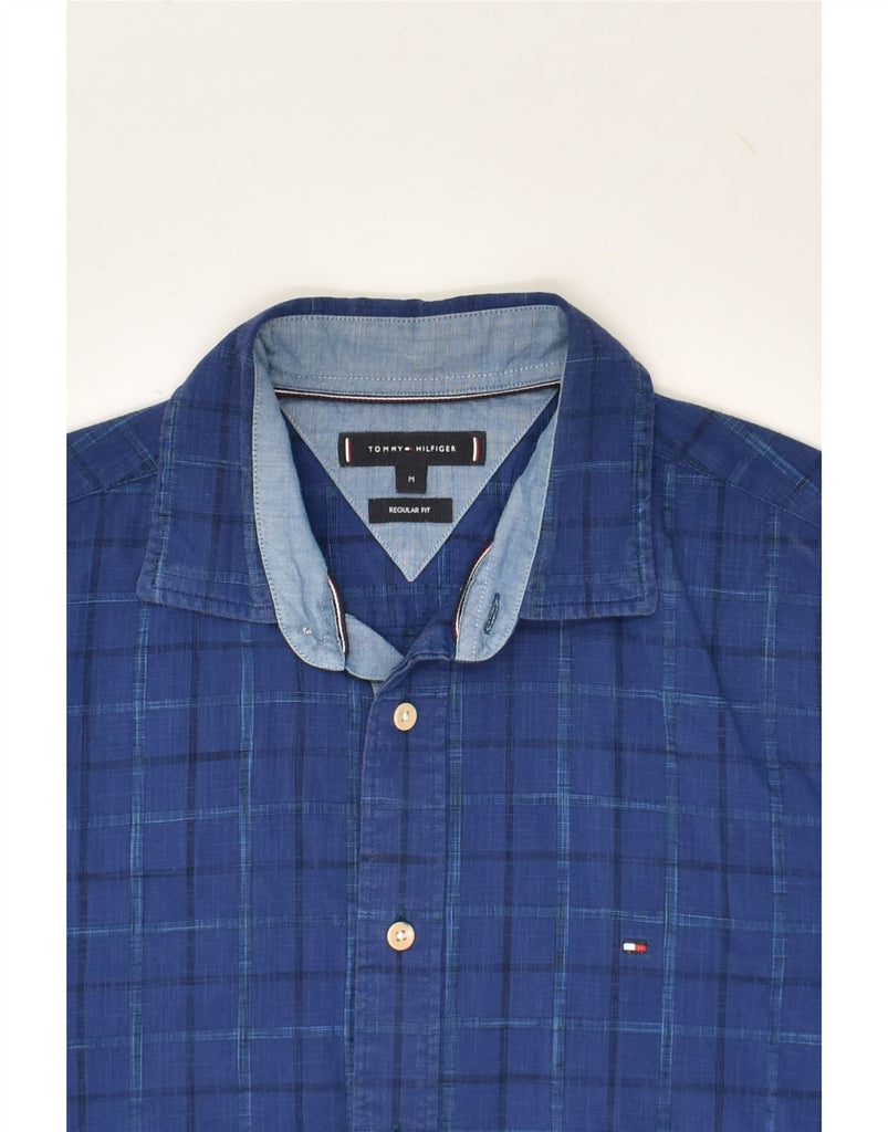 TOMMY HILFIGER Mens Regular Fit Shirt Medium Blue Check Cotton | Vintage Tommy Hilfiger | Thrift | Second-Hand Tommy Hilfiger | Used Clothing | Messina Hembry 