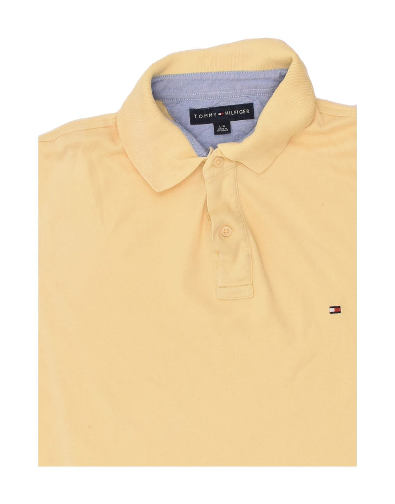 TOMMY HILFIGER Mens Polo Shirt Large Yellow Cotton Vintage Tommy Hilfiger and Second-Hand Tommy Hilfiger from Messina Hembry 