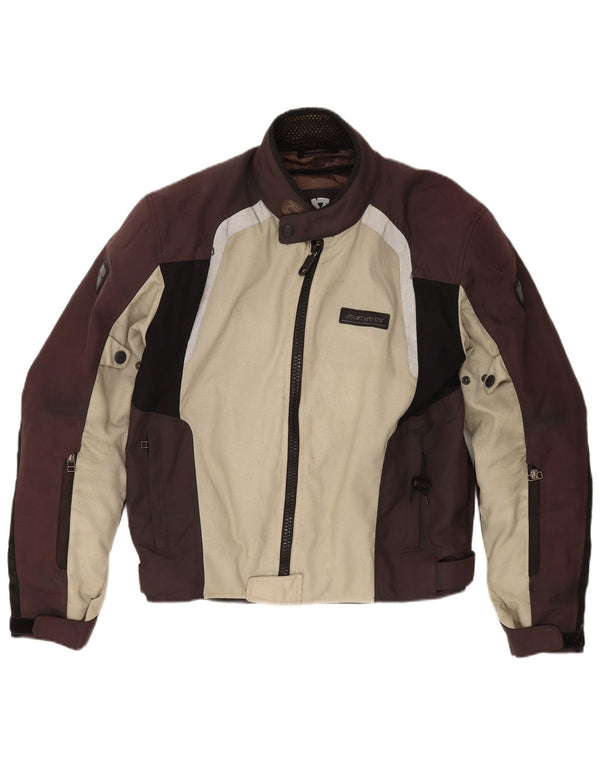 Rev'it Mens Motorstyle Graphic Racer Jacket UK 42 XL Beige Colourblock