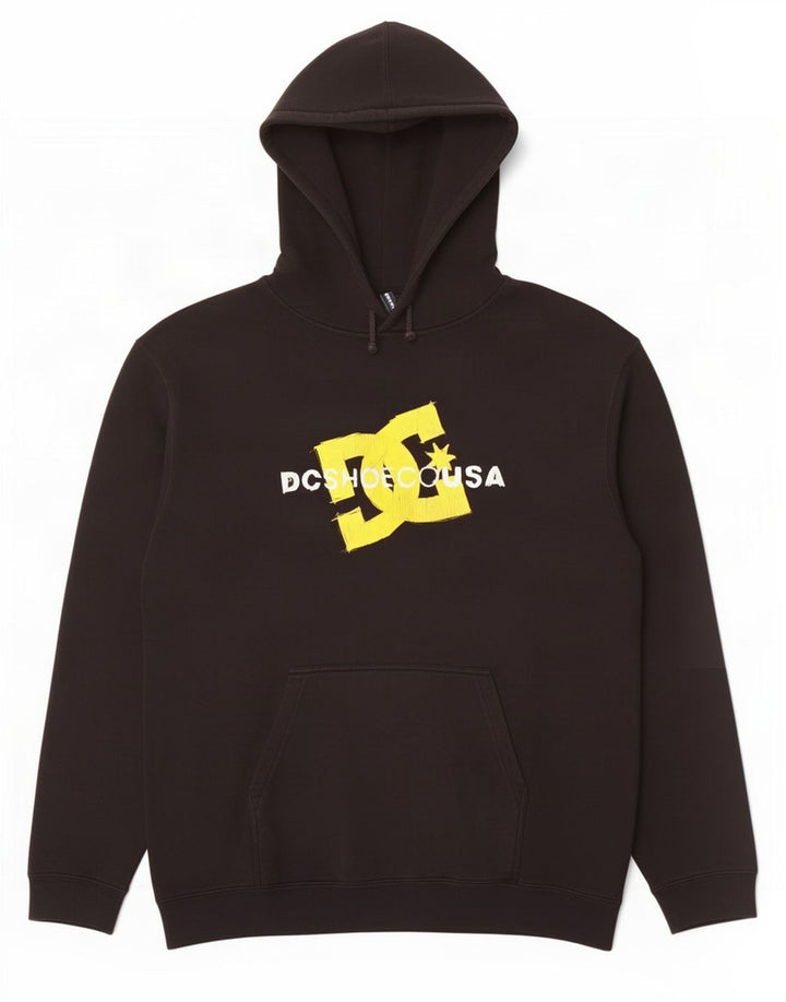 DC Mens Graphic Hoodie Jumper Large Black Cotton