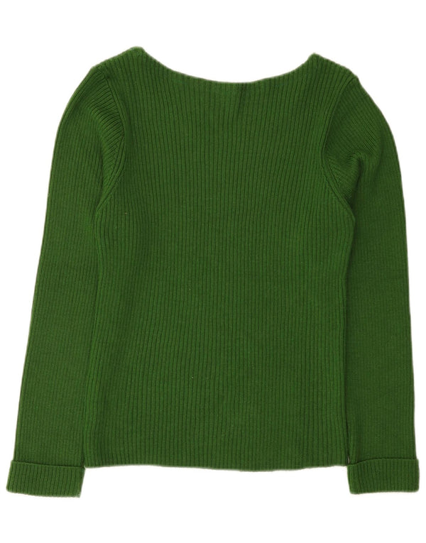 Guess Womens Boat Neck Jumper Sweater UK 8 Small Green