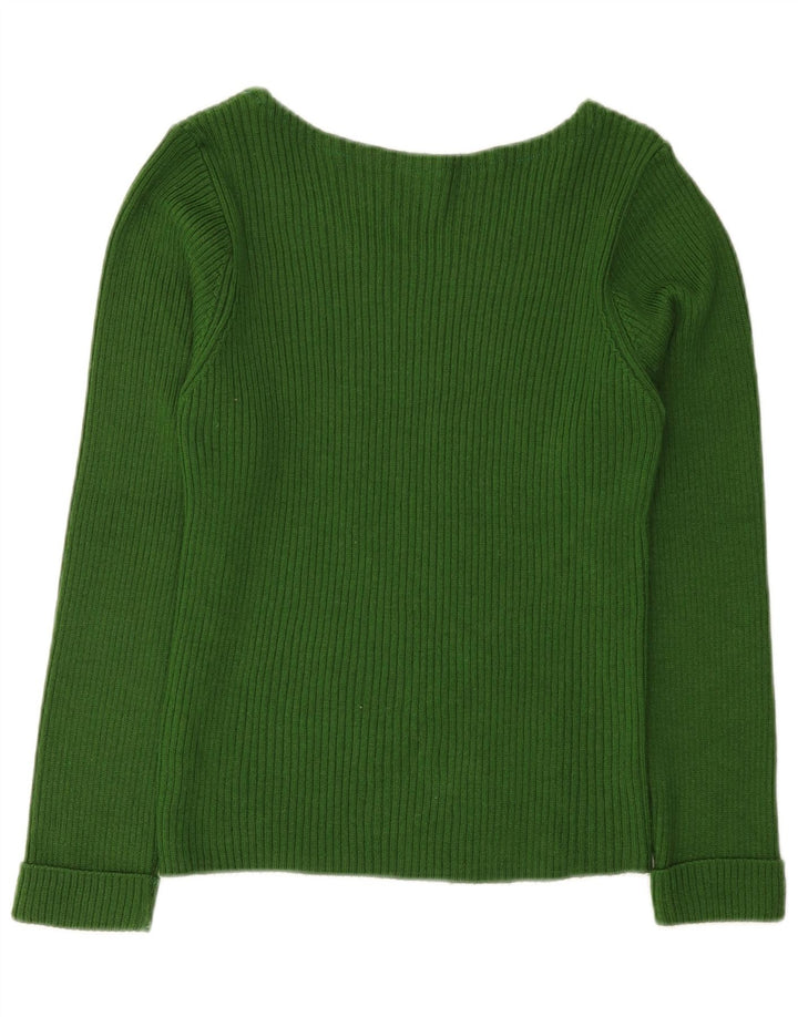 Guess Womens Boat Neck Jumper Sweater UK 8 Small Green