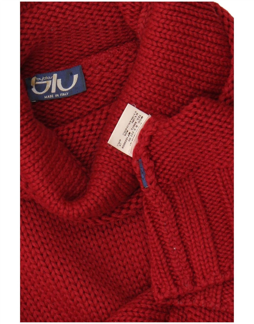 BYBLOS Womens Roll Neck Jumper Sweater UK 12 Medium Burgundy Wool