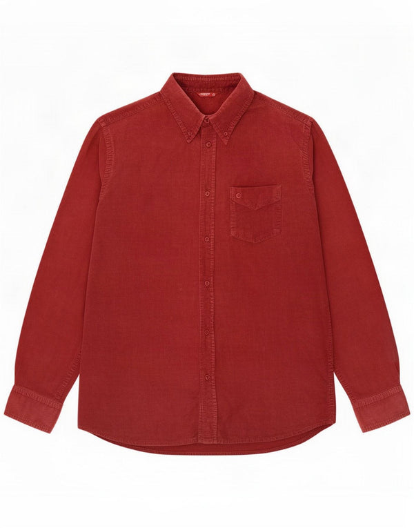 Carrera Mens Corduroy Shirt XL Burgundy Cotton