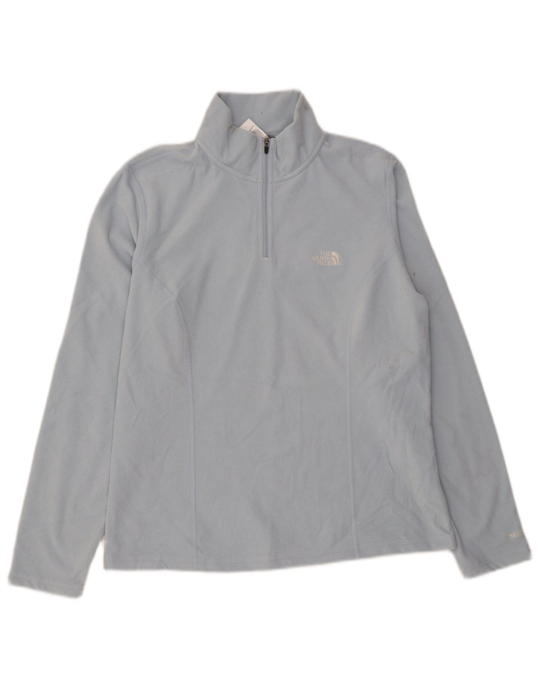 THE NORTH FACE Womens Zip Neck Fleece Jumper UK 16 Large Blue Polyester