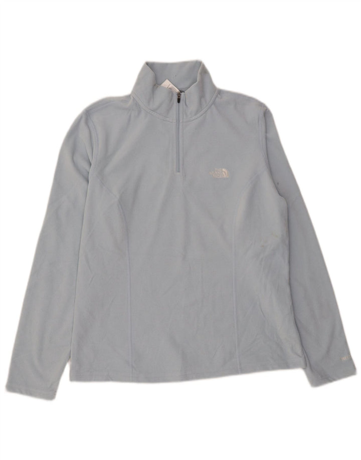 THE NORTH FACE Womens Zip Neck Fleece Jumper UK 16 Large Blue Polyester