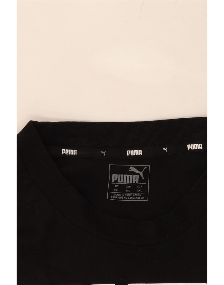 PUMA Mens Graphic T-Shirt Top 2XL Black Vintage Puma and Second-Hand Puma from Messina Hembry 