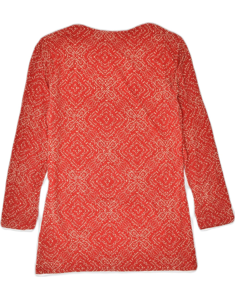 RALPH LAUREN Womens Oversized Long Sleeve Blouse Top UK 6 XS Red Ikat | Vintage | Thrift | Second-Hand | Used Clothing | Messina Hembry 