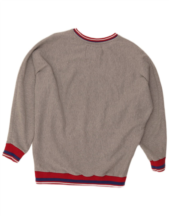 SUPERDRY Womens Graphic Sweatshirt Jumper UK 8 Small Grey Colourblock