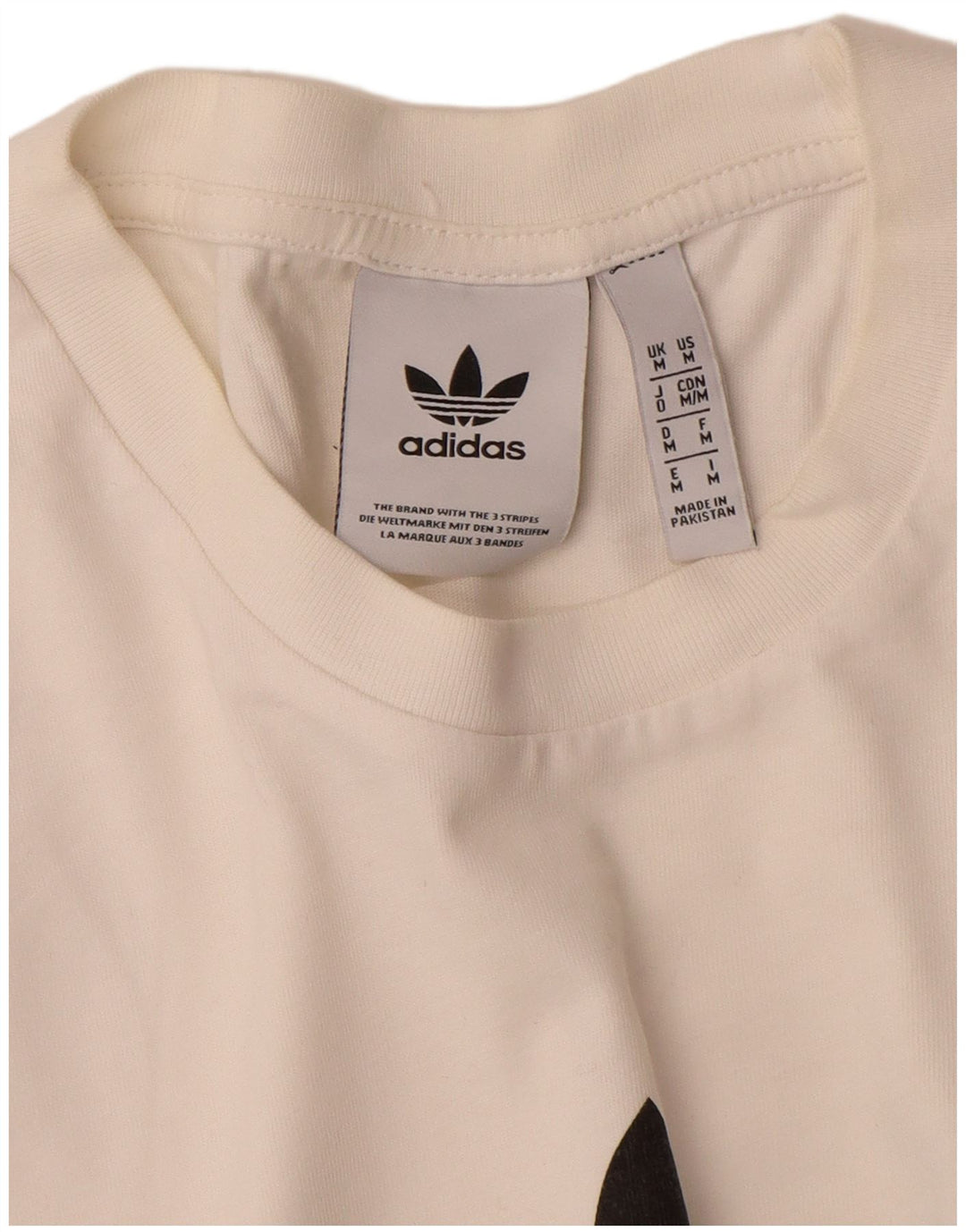 Adidas Mens Graphic T-Shirt Top Medium White Cotton