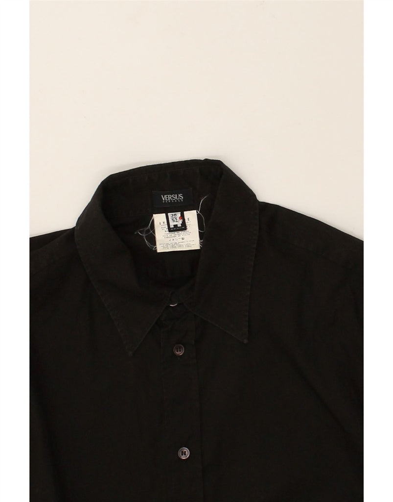 VERSACE Mens Shirt Size 38/52 Medium Black Cotton | Vintage Versace | Thrift | Second-Hand Versace | Used Clothing | Messina Hembry 