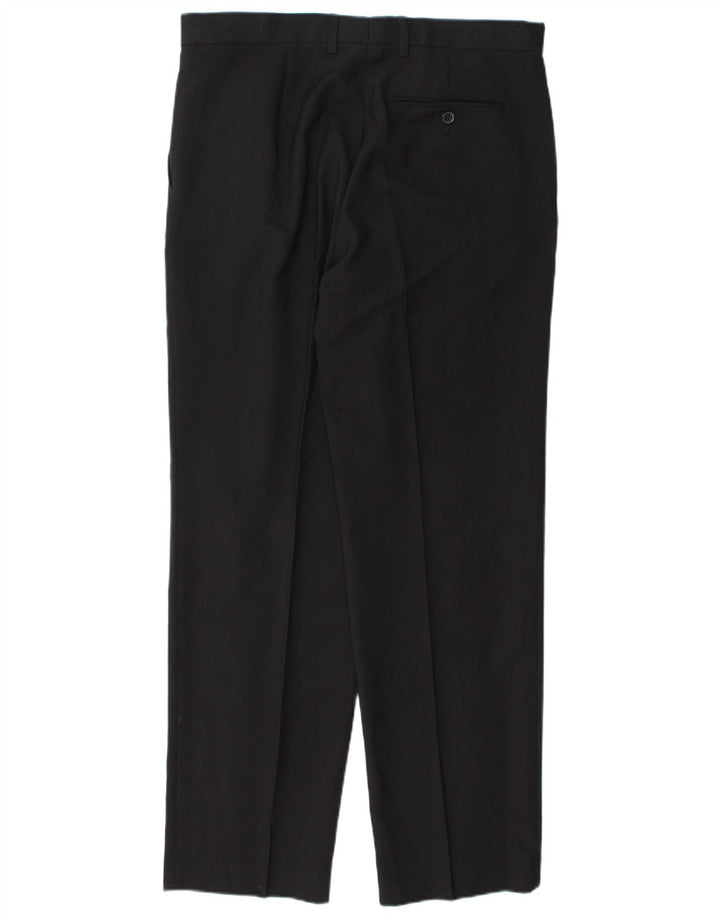 Marks & Spencer Mens Pegged Suit Trousers W36 L33 Black Polyester