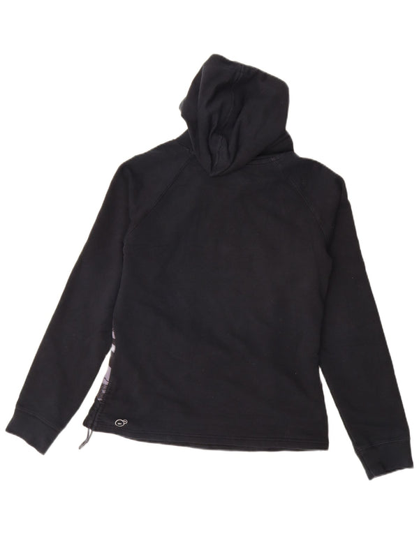 Puma Womens Hoodie Jumper UK 10 Small Black Geometric Cotton