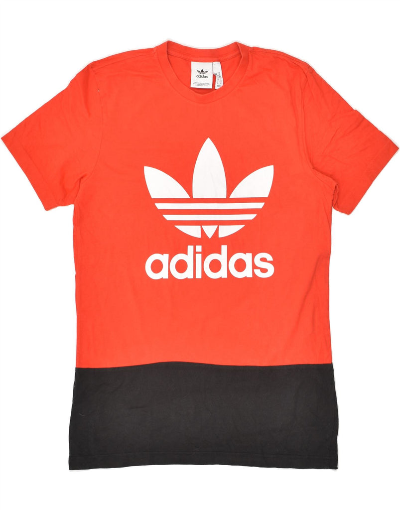 ADIDAS Mens Graphic T-Shirt Top Medium Red Colourblock Cotton | Vintage Adidas | Thrift | Second-Hand Adidas | Used Clothing | Messina Hembry 