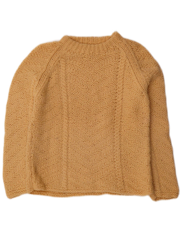 Vintage Womens Crew Neck Jumper Sweater IT 42/44 Medium Beige Wool