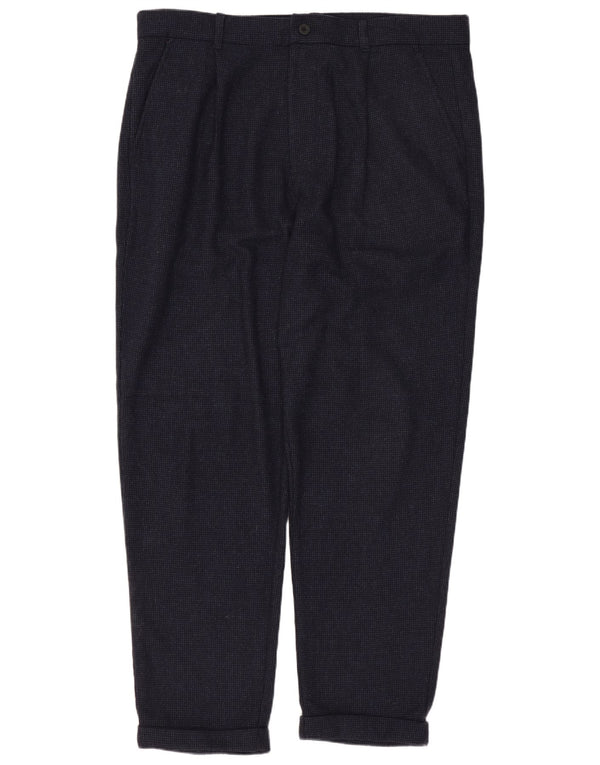 JACK WILLS Mens Pegged Chino Trousers W36 L27  Navy Blue Wool