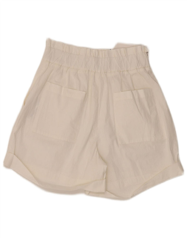 Zara Womens High Waist Shorts Medium W28  White Cotton