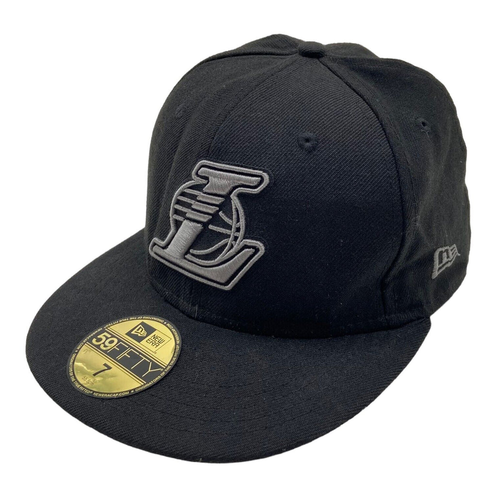 LA Lakers Mens Black New Era Fitted Cap | NBA Basketball Sportswear Hat VTG Vintage Messina Hembry and Second-Hand Messina Hembry from Messina Hembry 