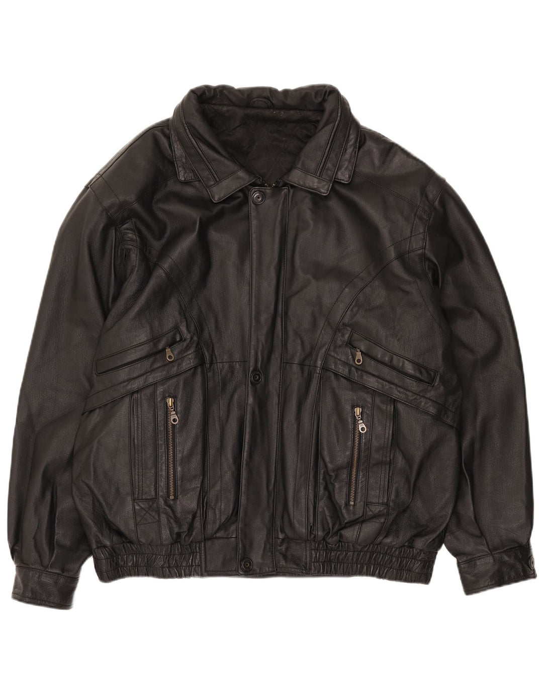 Canda Mens Leather Jacket UK 40 Large Black Leather