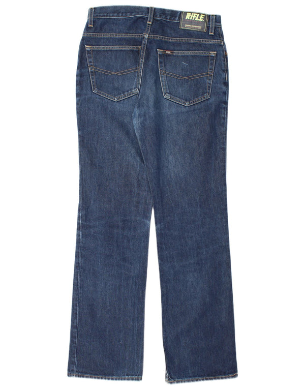 RIFLE Mens Straight Jeans W32 L32 Blue Cotton