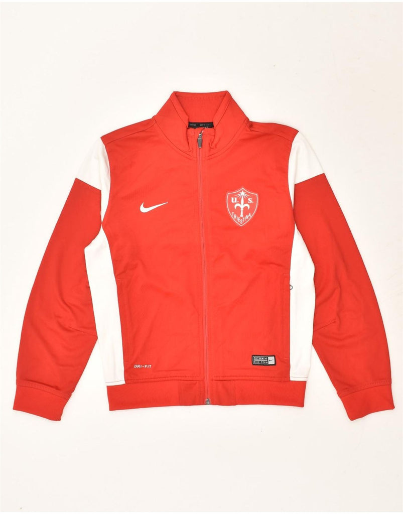 NIKE Boys Tracksuit Top Jacket 10-11 Years Medium  Red Colourblock | Vintage Nike | Thrift | Second-Hand Nike | Used Clothing | Messina Hembry 