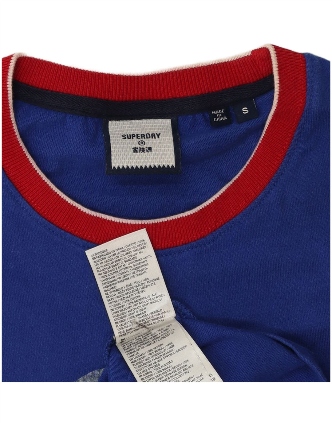 Superdry Mens Graphic T-Shirt Top Small Blue Cotton