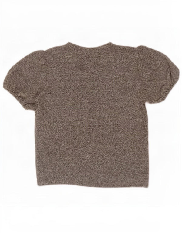 Zara Womens Blouse Top UK 12 Medium Grey Flecked