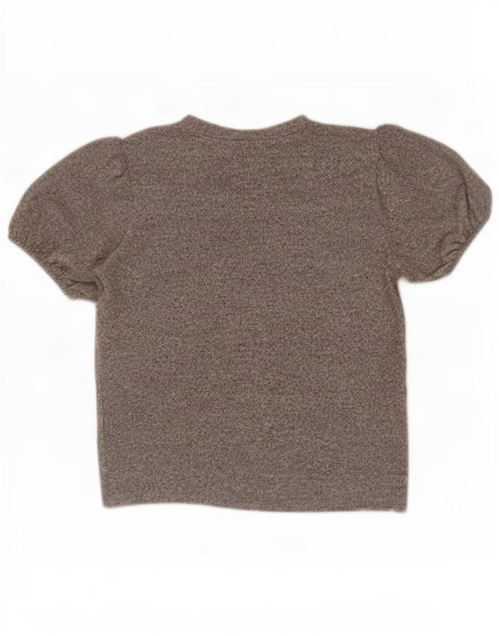Zara Womens Blouse Top UK 12 Medium Grey Flecked