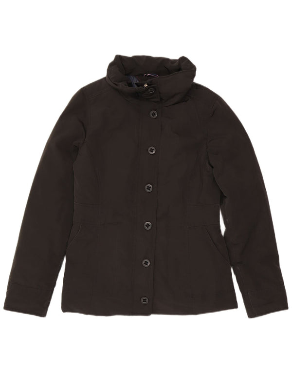 Tommy Hilfiger Womens Padded Jacket UK 14 Medium Black Polyester