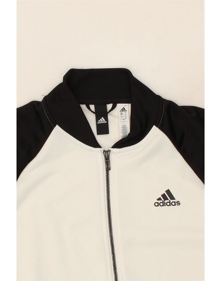 ADIDAS Mens Tracksuit Top Jacket UK 38/40 Medium White Colourblock Vintage Adidas and Second-Hand Adidas from Messina Hembry 