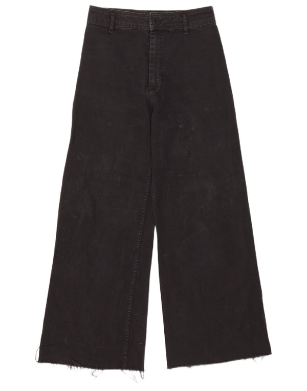 Zara Womens The Marine Wide Leg Jeans EU 38 Small W28 L28 Black Cotton
