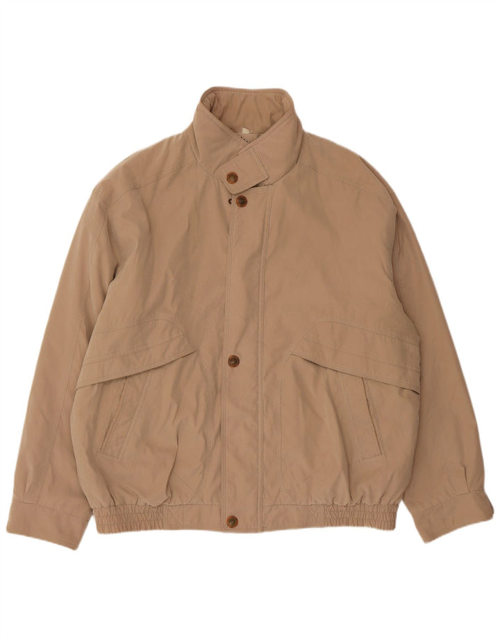 MANTONI Mens Bomber Jacket UK 42 XL Beige Polyester