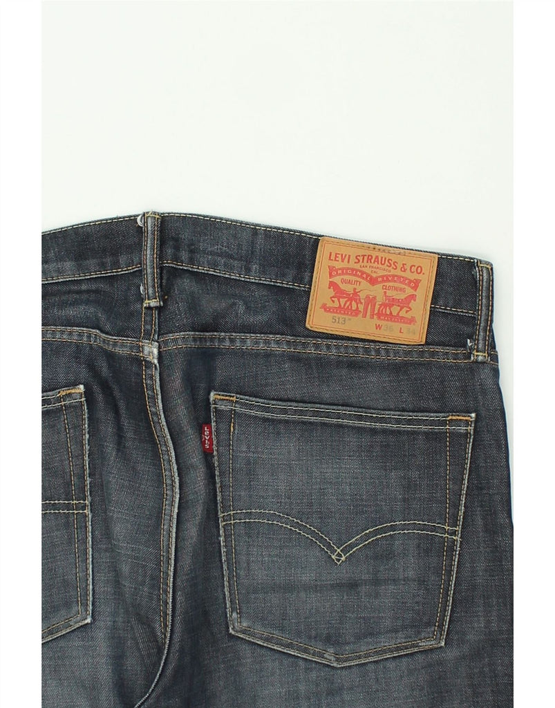 LEVI'S Mens 513 Straight Jeans W36 L28 Navy Blue Cotton | Vintage Levi's | Thrift | Second-Hand Levi's | Used Clothing | Messina Hembry 