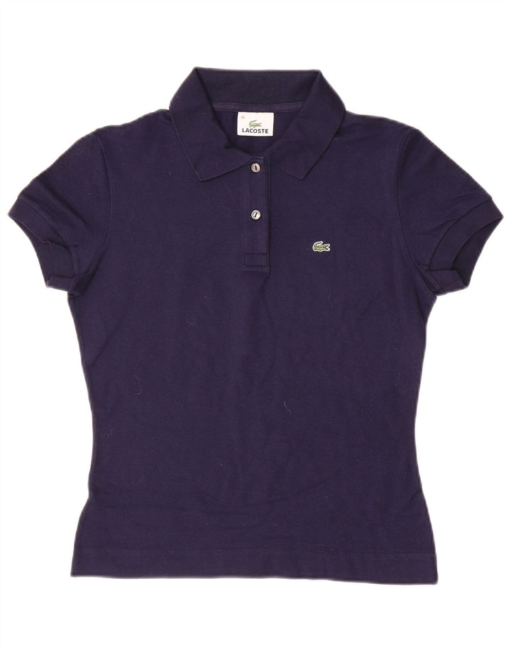 Lacoste Womens Polo Shirt Size 40 Medium Navy Blue Cotton