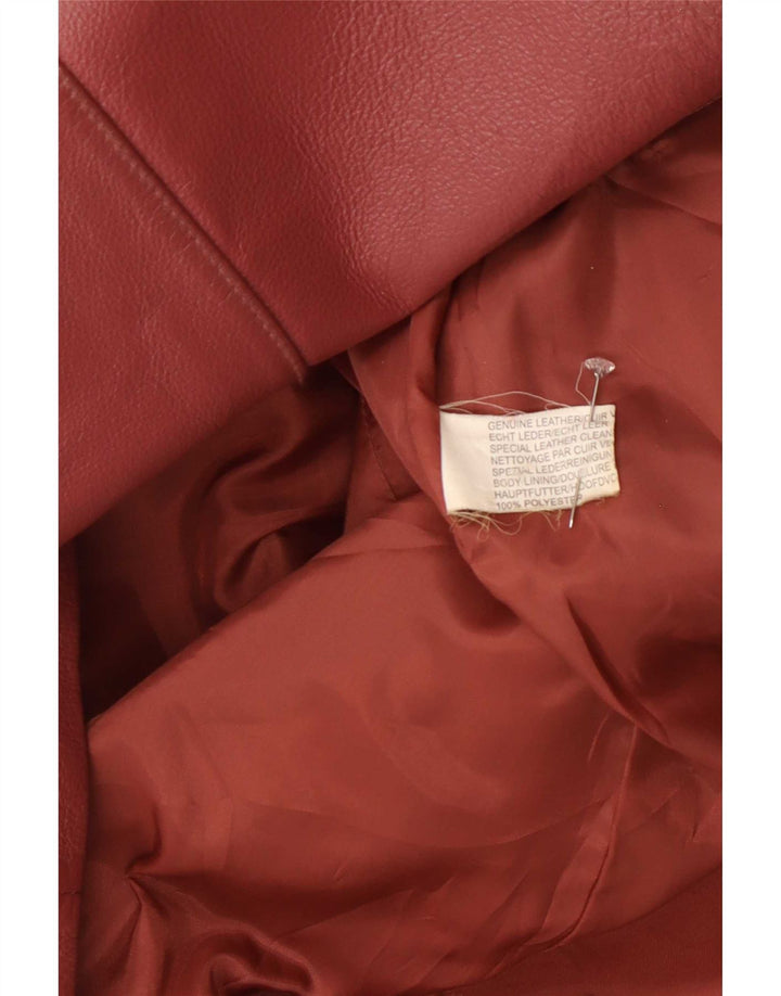 Vintage Womens Leather Jacket UK 16 Large Pink