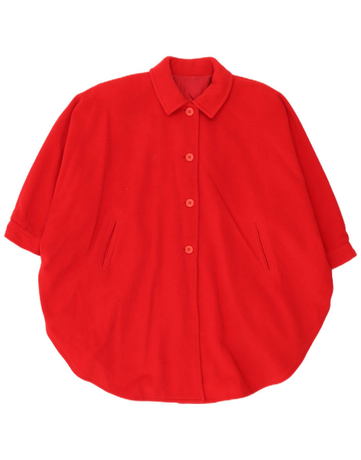 Vintage Womens Cape Coat EU 36 Small Red Wool
