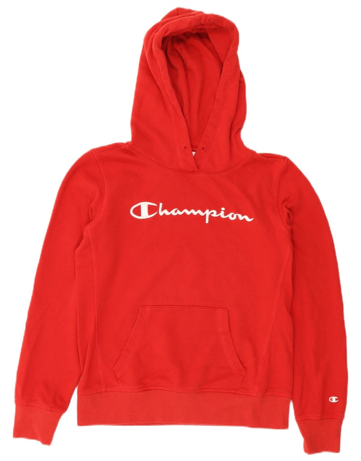 Champion Womens Graphic Hoodie Jumper UK 12 Medium Red