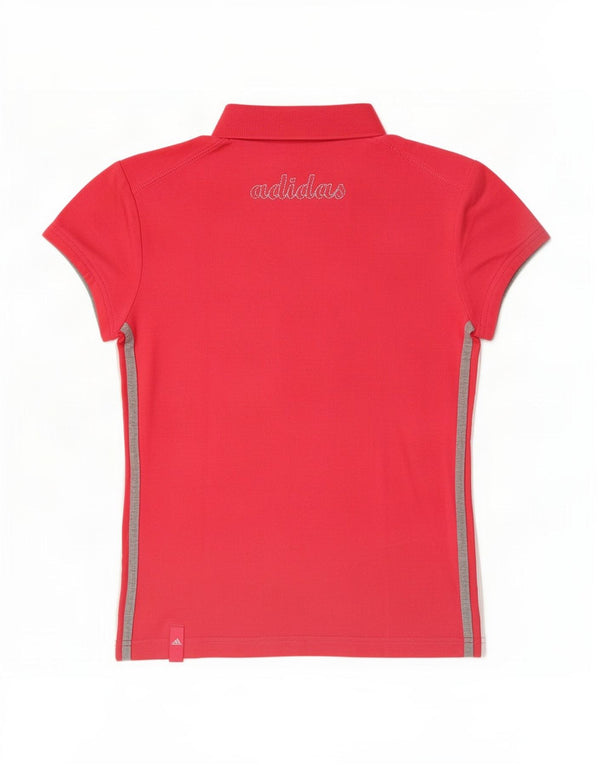 Adidas Womens Graphic Polo Shirt UK 8 Small Pink Cotton