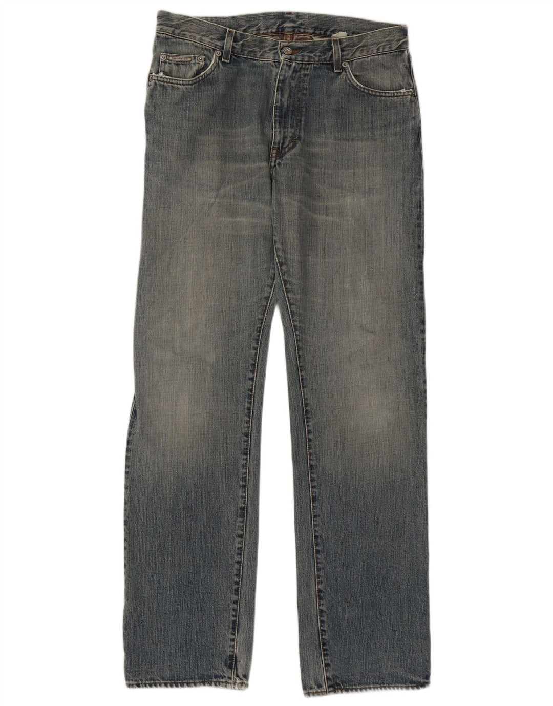 Calvin Klein Womens Straight Jeans W34 L34 Blue Cotton