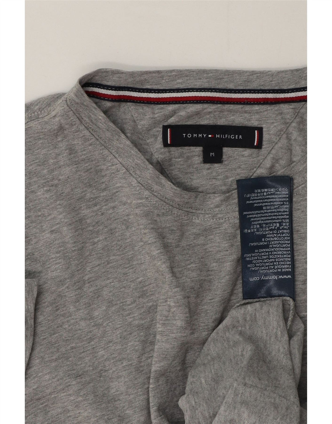 Tommy Hilfiger Mens T-Shirt Top Medium Grey Flecked Cotton