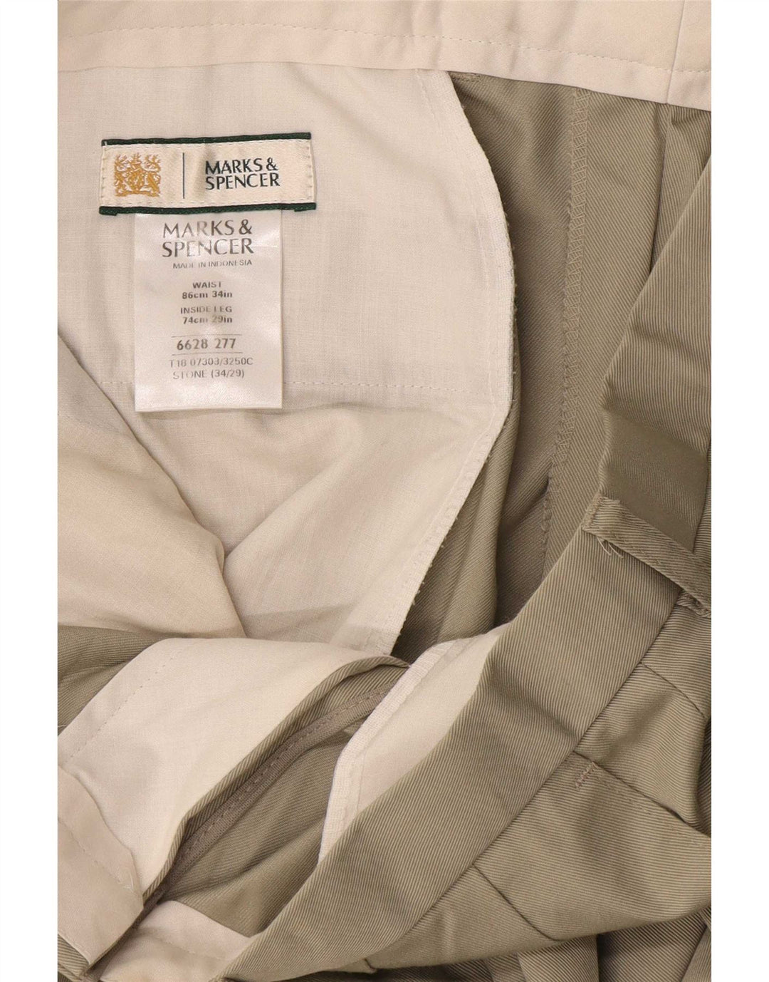 Marks & Spencer Mens Pegged Chino Trousers W34 L29 Grey Polyester
