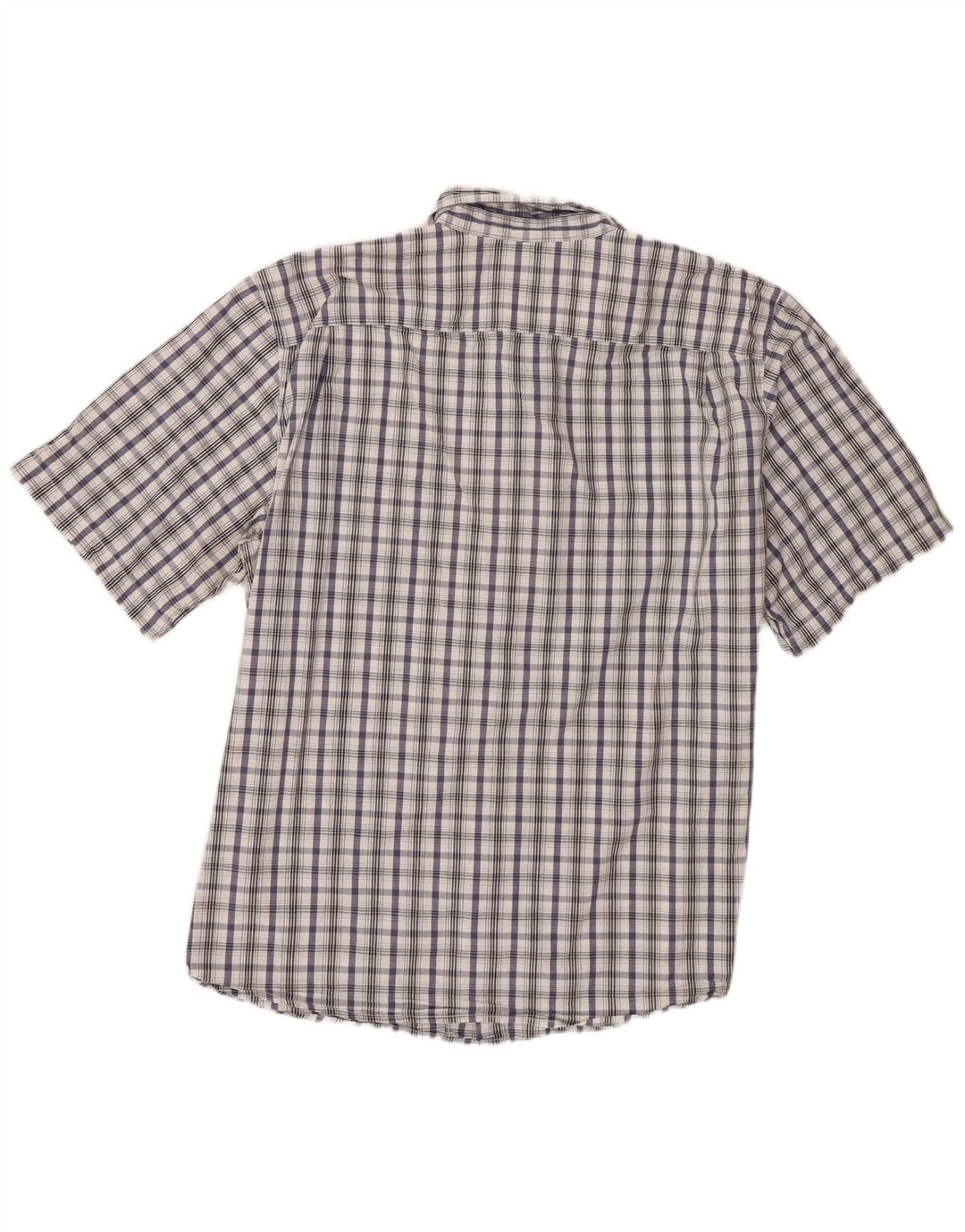 Wrangler Mens Short Sleeve Shirt XL White Check Cotton