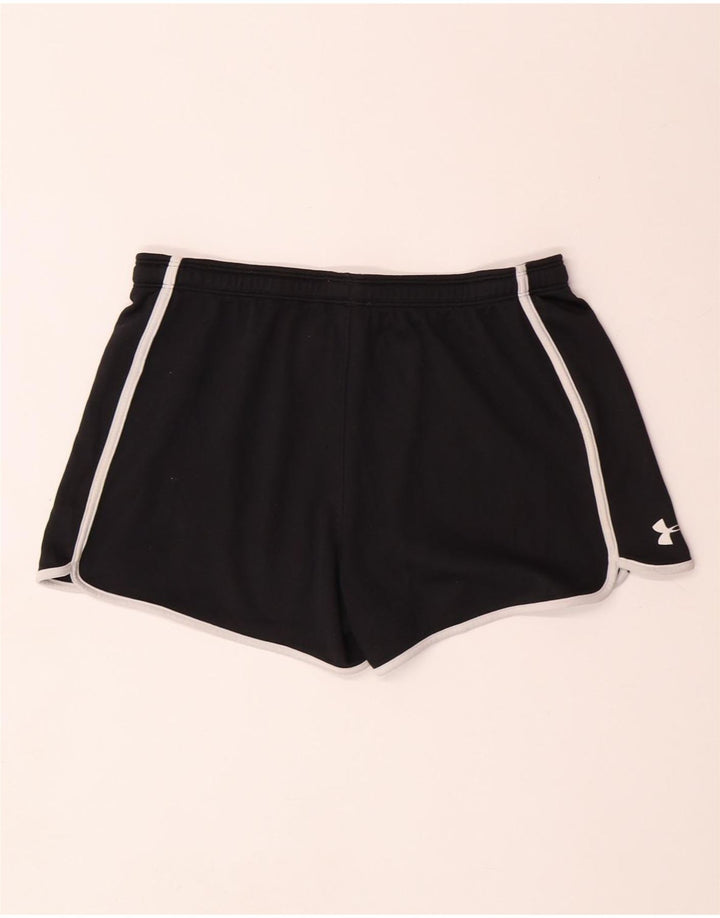 UNDER ARMOUR Womens Heat Gear Graphic Sport Shorts UK 14 Medium  Black